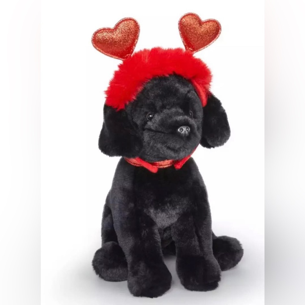 New FAO Schwarz 12" Sparklers Wear and Share Black Labrador Plush with Removable